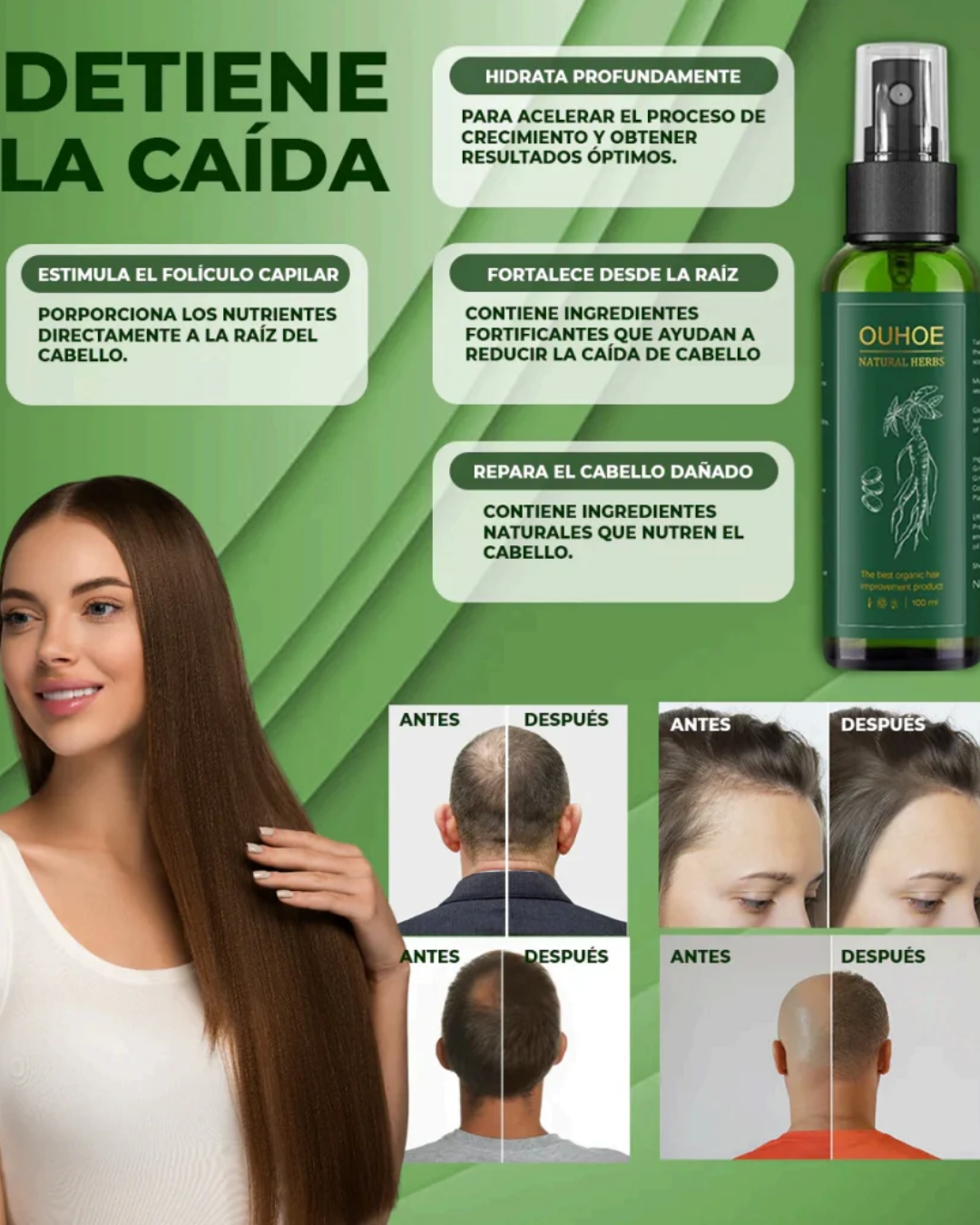 Tónico Ouhoe Control De Caída Y Crecimiento De Cabello